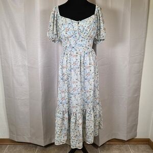And Now This Floral Cottagecore Puff Sleeve Midi Dress Size S